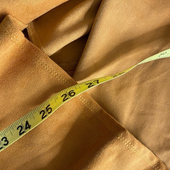 Anthropologie Maeve Orange Flounced Faux Suede Midi Skirt High-low Hem Size 6 - Picture 8 of 12